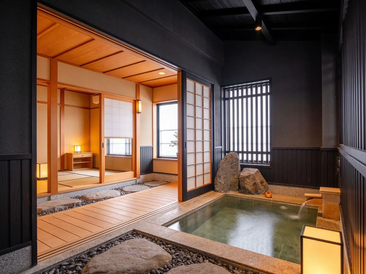 Traditional Japanese ryokan with private onsen bath